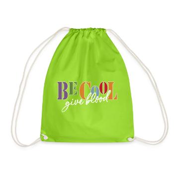 Be cool, give Blood! - Turnbeutel - Neongrün - Vorne