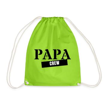 Papa Crew - Vater Vatertag Familie Partnerlook - Turnbeutel - Neongrün - Vorne