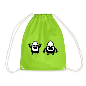 Laugh cry - Drawstring Bag - neon green - Front