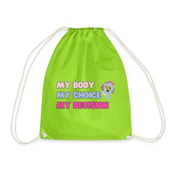 My body, my choice (Pink) - Turnbeutel - Neongrün - Vorne