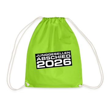 Junggesellenabschied 2026 Jga - Turnbeutel - Neongrün - Vorne