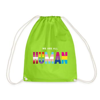 Mois de la fierté LGBT - Nous sommes tous humains - Sac de sport léger - vert néon - Devant