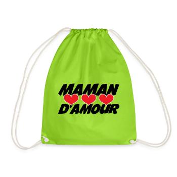 Maman d'Amour - Fête des Mères - Sac de sport léger - vert néon - Devant