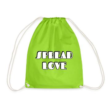 Diffusez l’amour du design typographique audacieux - Sac de sport léger - vert néon - Devant
