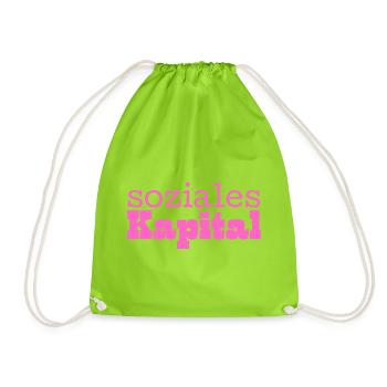Soziales Kapital pink - Turnbeutel - Neongrün - Vorne