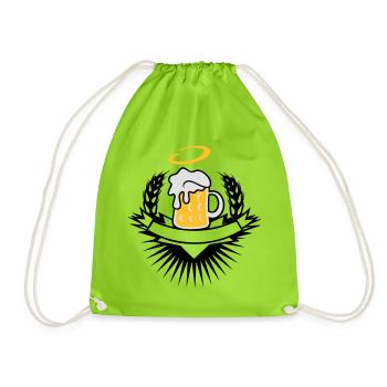 Une chope de bière comme un blason - Sac de sport léger - vert néon - Devant