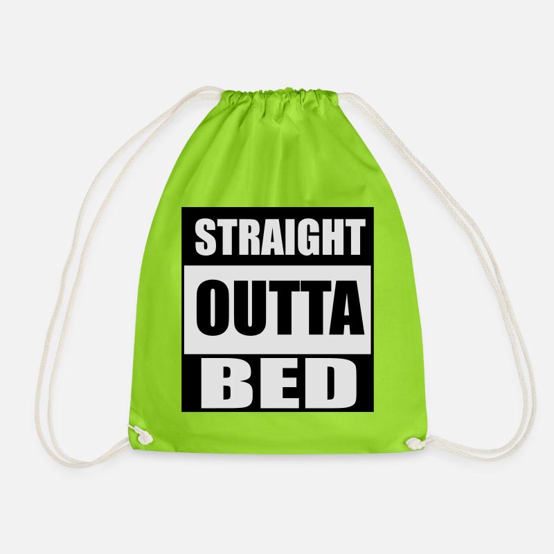 Straight Outta Bed - Drawstring Bag - neon green
