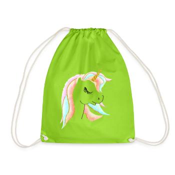 Design Éclaté de Licorne Pastel et Or - Sac de sport léger - vert néon - Devant