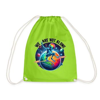 We are not alone.... - Drawstring Bag - neon green - Front