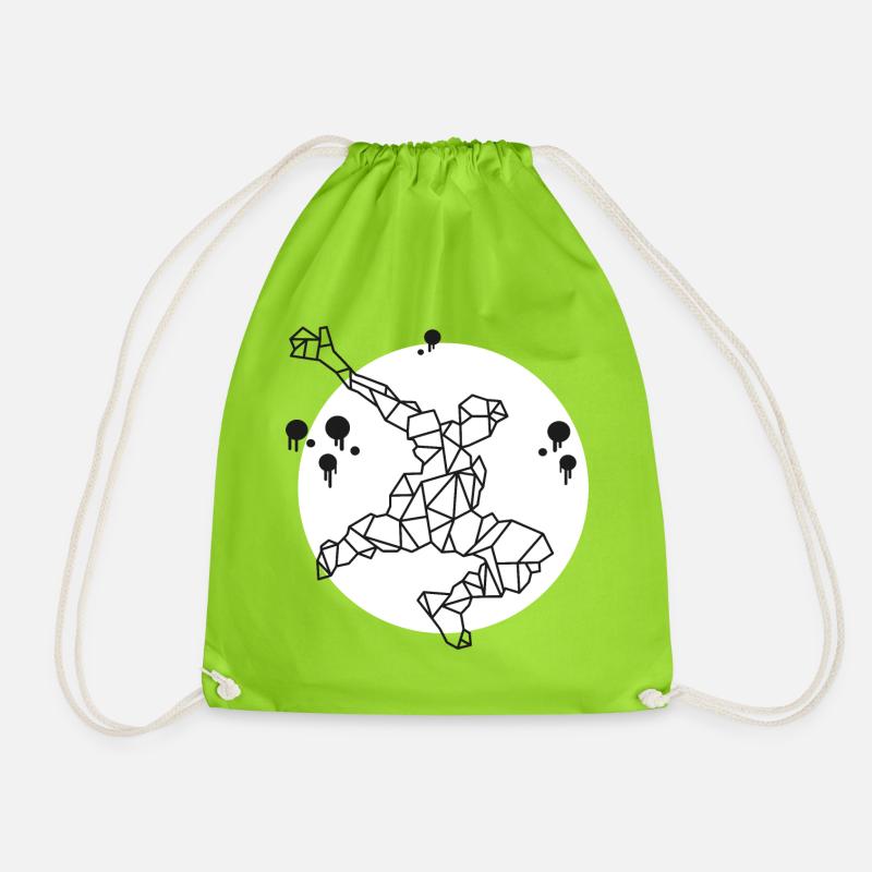 Sport - white - Drawstring Bag - neon green