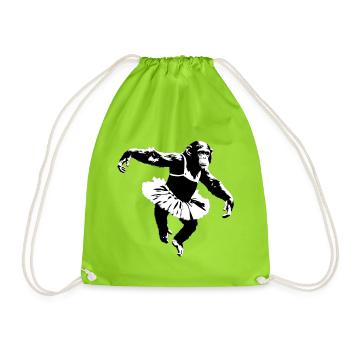 Chimpanzé dansant - Sac de sport léger - vert néon - Devant