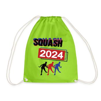 Squash Spielerin Team Turnier Mannschaft 2024 - Turnbeutel - Neongrün - Vorne