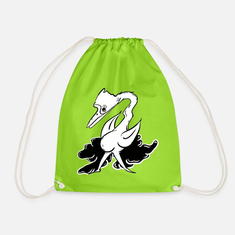 Fantasy Lying Animal with Flight Attributes - Drawstring Bag - neon green