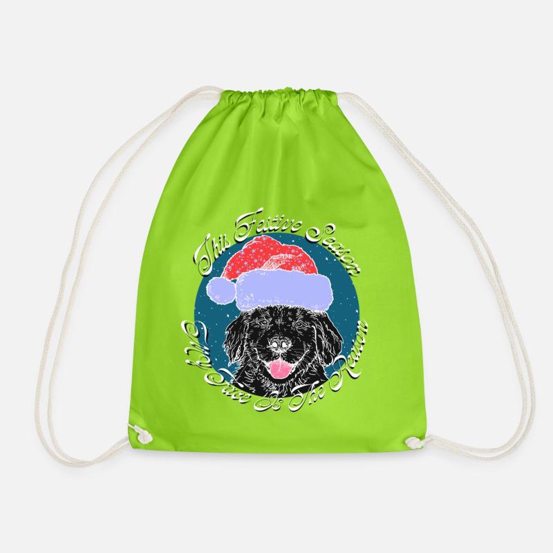 THIS FESTIVE SEASON MY FACE IS THE REASON - Drawstring Bag - neon green