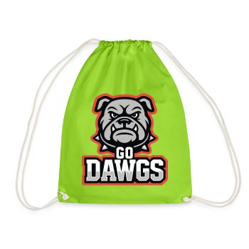 Mascotte Bulldog Design du football - Sac de sport léger - vert néon - Devant