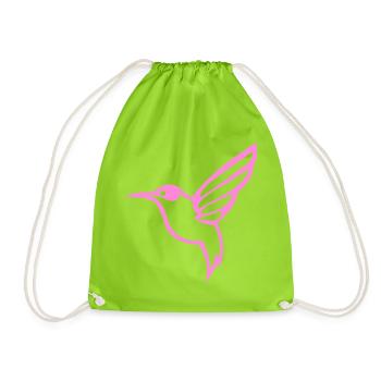 Kolibri Vogel - Turnbeutel - Neongrün - Vorne
