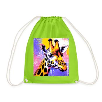 Giraffe - Turnbeutel - Neongrün - Vorne