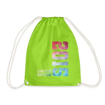 11. Geburtstag Limited Edition 2015 Jahrgang 2015 - Turnbeutel - Neongrün - Vorne
