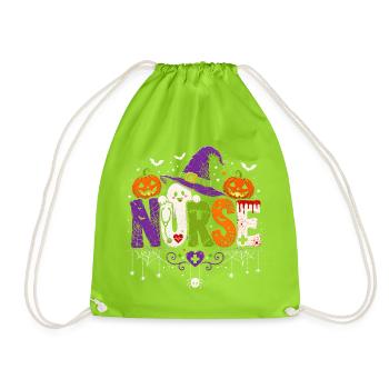Nurse Nurse Halloween - Drawstring Bag - neon green - Front