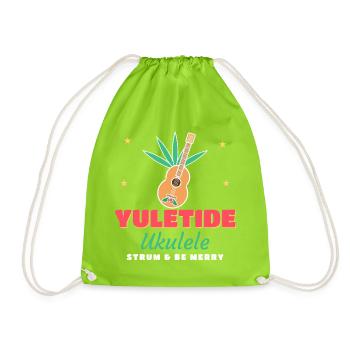 Yuletide Ukulele Weihnachts-Ukulele-Musiker - Turnbeutel - Neongrün - Vorne