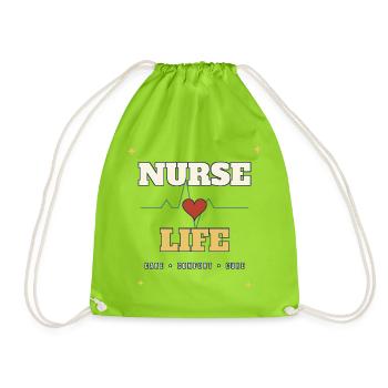Nurse Life Herzschlag - Turnbeutel - Neongrün - Vorne