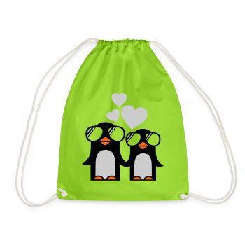 penguins fallen in love - pinguine - Turnbeutel - Neongrün - Vorne