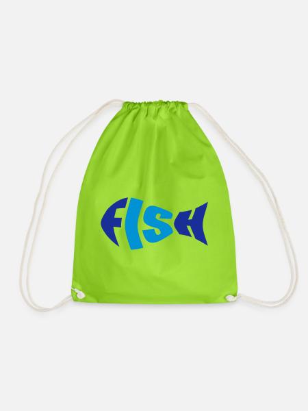 Fisch - Turnbeutel - Neongrün