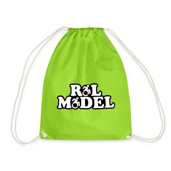 Jeder Rollstuhlnutzer ist ein Vorbild # - Turnbeutel - Neongrün - Vorne