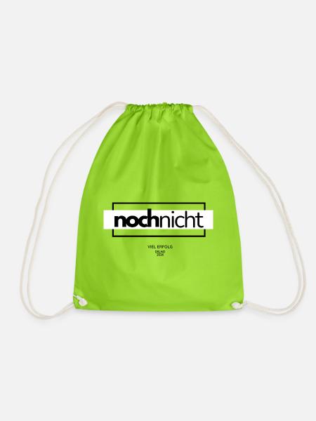 Noch Nicht – Minimal German Typography - Turnbeutel - Neongrün