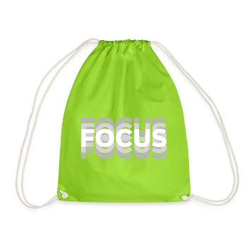 Focus Optische Täuschung Typografie Motiv - Turnbeutel - Neongrün - Vorne