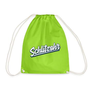 Schlitzohr - Schweizerdeutsch - Mundart - Dialekt - Turnbeutel - Neongrün - Vorne