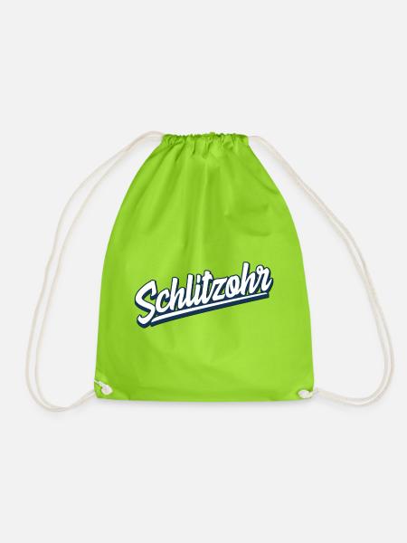 Schlitzohr - Schweizerdeutsch - Mundart - Dialekt - Turnbeutel - Neongrün
