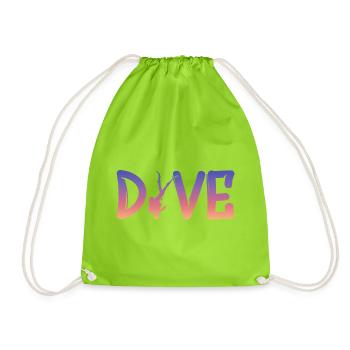 Dive - Diver Silhouette - Turnbeutel - Neongrün - Vorne