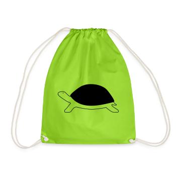 Turtle - Drawstring Bag - neon green - Front