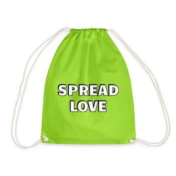 Spread Love Fett Schwarz Weiß Typografie - Turnbeutel - Neongrün - Vorne