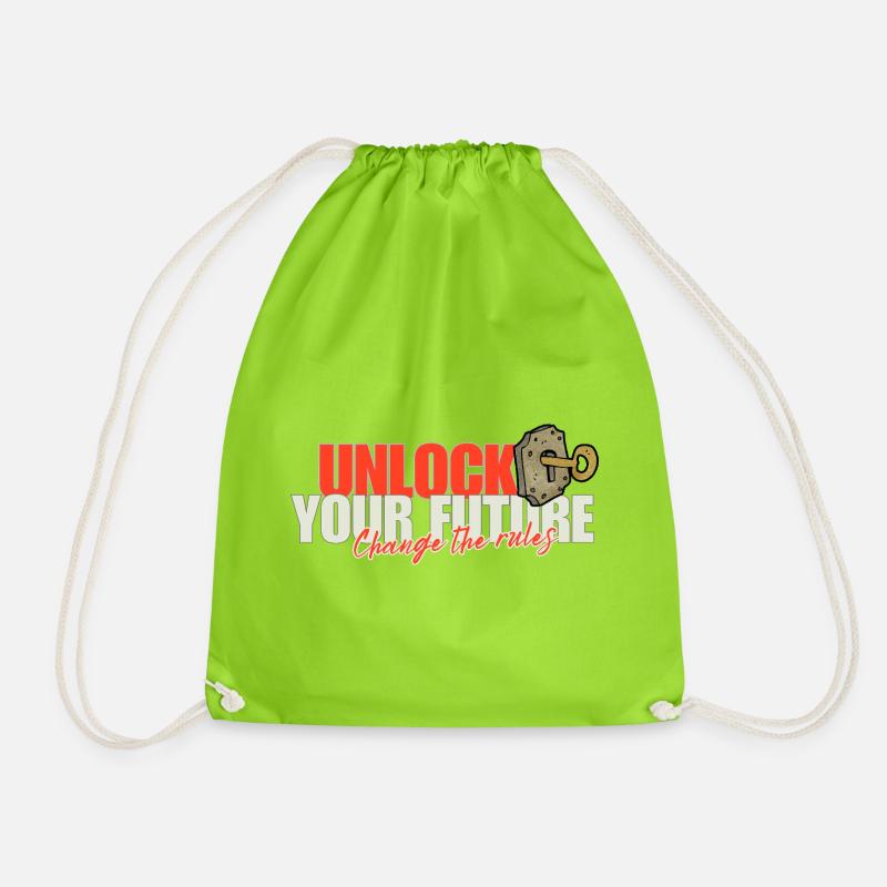 Unlock Your Future Rules - Drawstring Bag - neon green