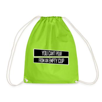 On ne peut pas verser dans un gobelet vide Soins personnels - Sac de sport léger - vert néon - Devant