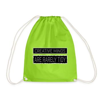 Les esprits créatifs sont rarement bien rangés Logo créatif drôle - Sac de sport léger - vert néon - Devant