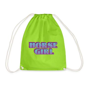 Bold Horse Girl Vibes - Drawstring Bag - neon green - Front
