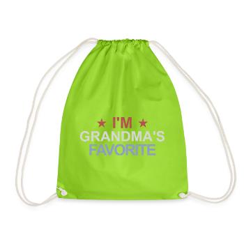 Petit-enfant préféré Drôle Je suis le préféré de Mamie - Sac de sport léger - vert néon - Devant