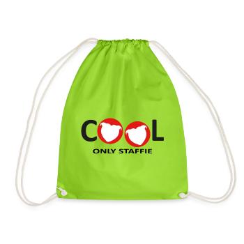 Cool Staffie - 039 - Drawstring Bag - neon green - Front