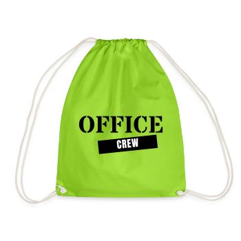 Office Crew - Büro Kollegen Team Betriebsfeier - Turnbeutel - Neongrün - Vorne