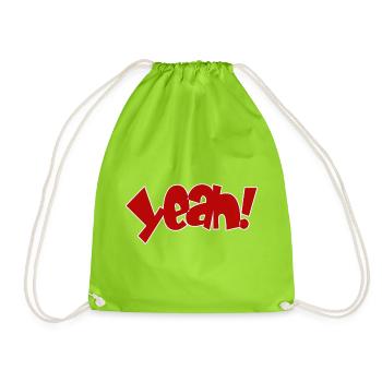 Yeah Cartoon Pop Design - Turnbeutel - Neongrün - Vorne