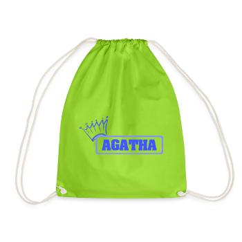 Agatha als Tochter - Turnbeutel - Neongrün - Vorne