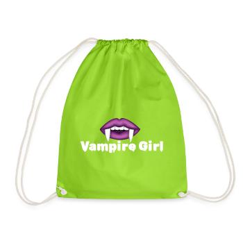 vampire girl gruselig halloween sexy lippen - Turnbeutel - Neongrün - Vorne