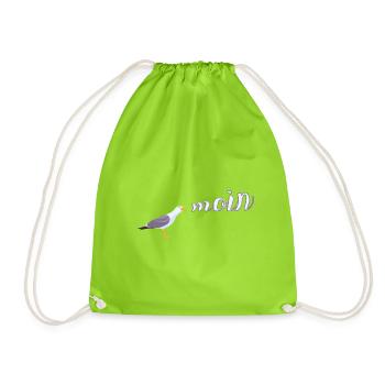 Norddeutsch Möwe Moin Design - Turnbeutel - Neongrün - Vorne