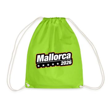 Mallorca 2026 - Drawstring Bag - neon green - Front