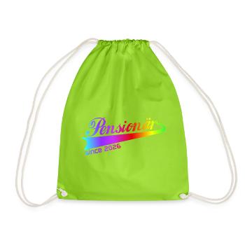 Pensionär 2026 Renten Hoodie, Tasse, Shirt - Turnbeutel - Neongrün - Vorne