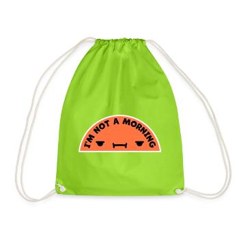 I'm Not A Morning Person Lustig Müde Morgenmuffel - Drawstring Bag - neon green - Front