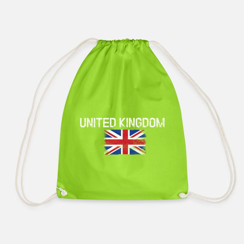 Impression du drapeau vieilli du Royaume-Uni - Sac de sport léger - vert néon